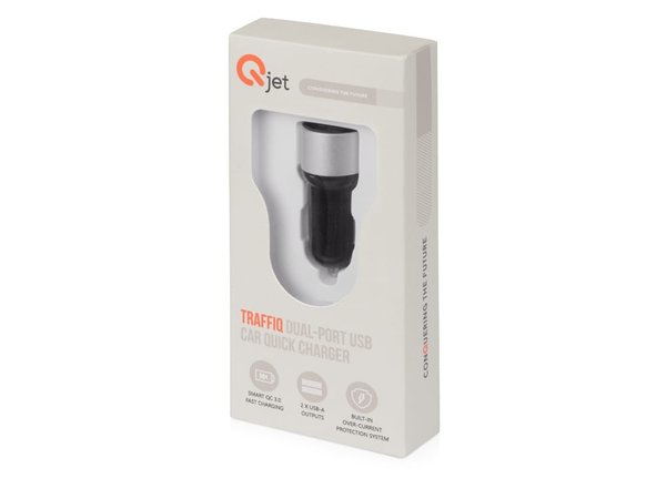 Адаптер автомобильный USB с функцией быстрой зарядки QC 3.0 «TraffIQ» - Адаптер автомобильный USB с функцией быстрой зарядки QC 3.0 «TraffIQ»