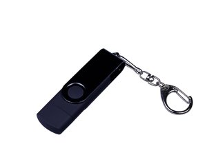 usb 2.0/micro usb/type-с- флешка на 64 гб 3-в-1 с поворотным механизмом