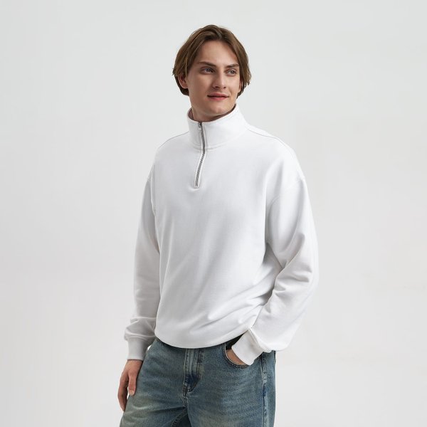 Толстовка на молнии унисекс Флоу (Flow), белая, размер 5XL/6XL