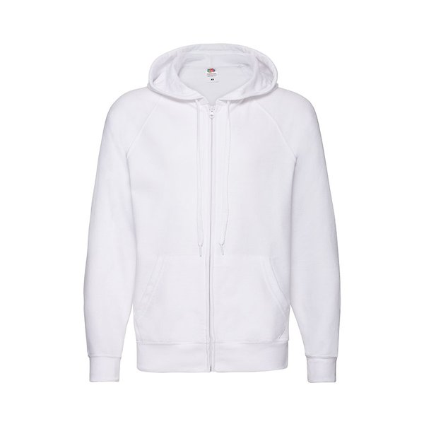 Толстовка без начеса LIGHTWEIGHT HOODED SWEAT JACKET 240 - Толстовка без начеса "Lightweight Hooded Sweat", белый, S, 80% х/б 20% полиэстер, 240 г/м2