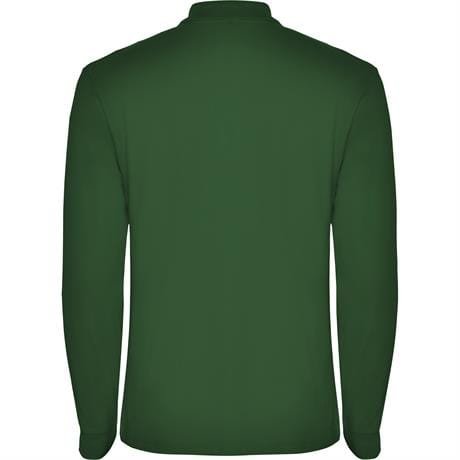 Футболка поло ESTRELLA L/S мужская - Футболка поло ESTRELLA L/S мужская, БУТЫЛОЧНЫЙ ЗЕЛЕНЫЙ M