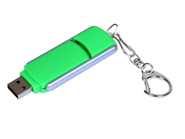 USB 2.0- флешка промо на 4 Гб с прямоугольной формы с выдвижным механизмом - USB 2.0- флешка промо на 4 Гб с прямоугольной формы с выдвижным механизмом