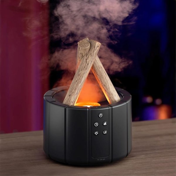 Светодиодный USB увлажнитель-аромадиффузор Bonfire с пультом Д/У, чёрный - Светодиодный USB увлажнитель-аромадиффузор Bonfire с пультом Д/У, чёрный