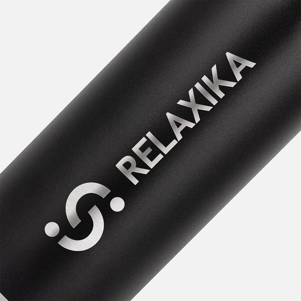 Термос Relaxika 1000 со стикерпаком, черный