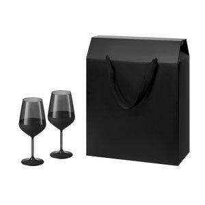 подарочный набор 2 бокала для вина блэк эдишн (black edition) в большом подарочном пакете