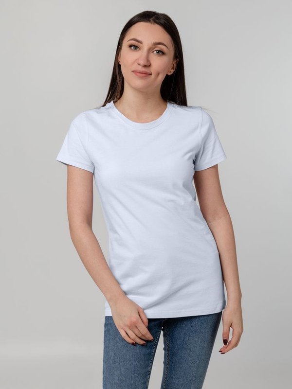 Футболка женская T-bolka Stretch Lady, белая (холодный оттенок)