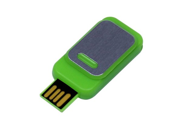 USB 2.0- флешка промо на 32 Гб прямоугольной формы, выдвижной механизм - USB 2.0- флешка промо на 32 Гб прямоугольной формы, выдвижной механизм
