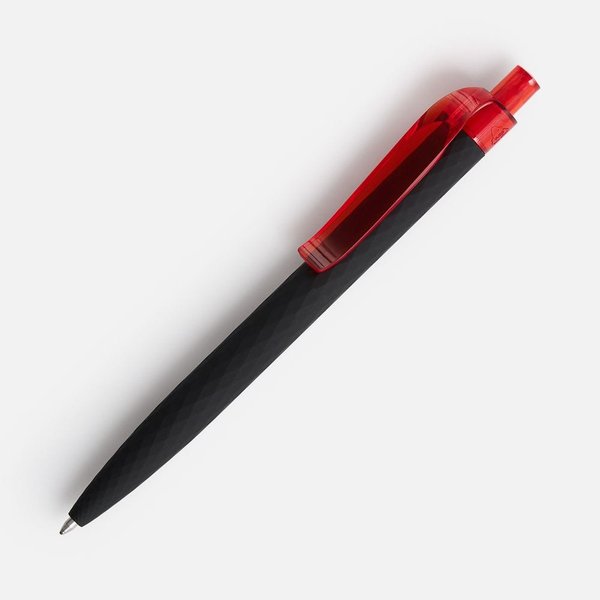 Ручка шариковая Prodir QS01 PRT-T Soft Touch, черная с красным