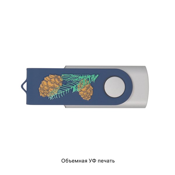 Флеш-карта "Vostok", объем памяти 16GB, покрытие soft touch# - Флеш-карта "Vostok", объем памяти 16GB, покрытие soft touch# темно-синий
