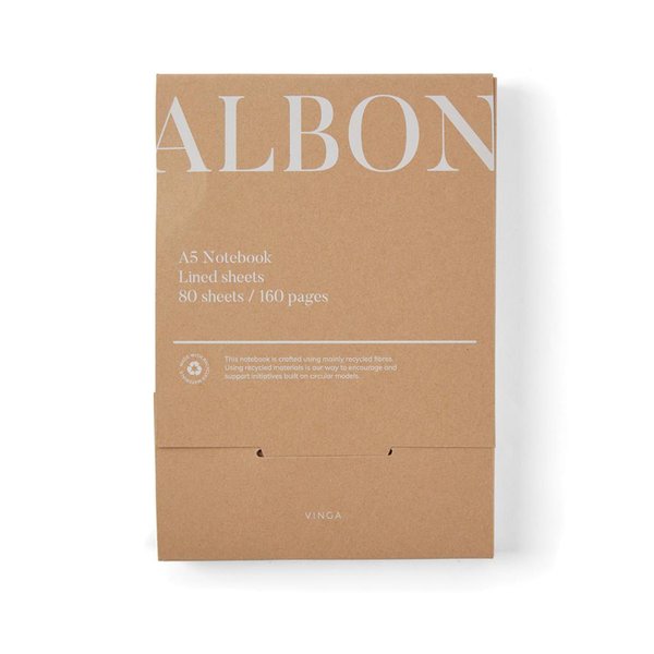 Блокнот VINGA Albon из переработанных фетра и бумаги GRS, А5 - Блокнот VINGA Albon из переработанных фетра и бумаги GRS, А5