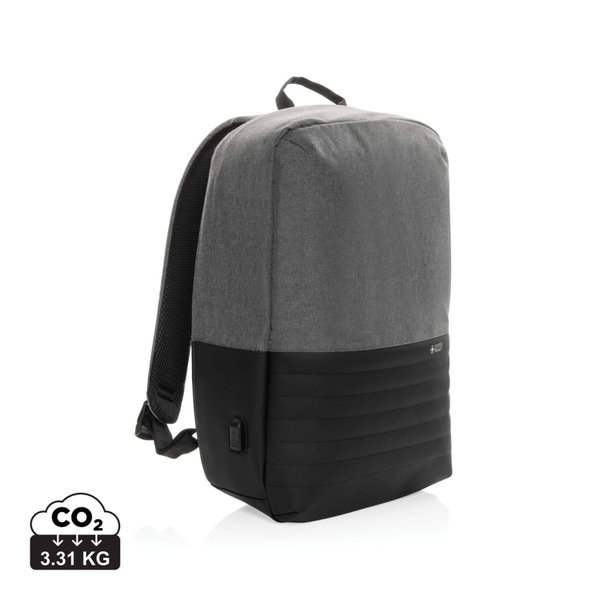 Антикражный рюкзак для ноутбука Swiss Peak с RFID-защитой из rPET AWARE™, 15,6’’ - Антикражный рюкзак для ноутбука Swiss Peak с RFID-защитой из rPET AWARE™, 15,6’’