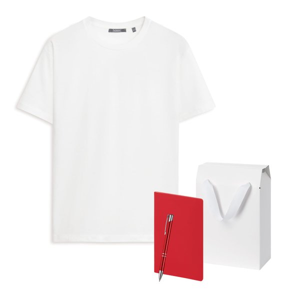 Набор с одеждой Крис (Kris) (футболка, блокнот, ручка), белый, S