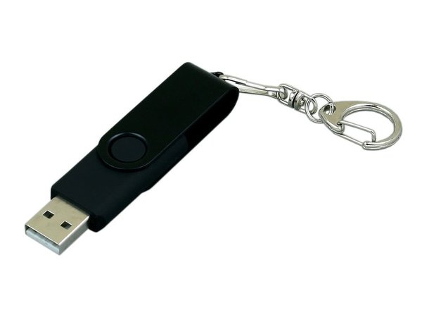 USB 2.0- флешка промо на 32 Гб с поворотным механизмом и однотонным металлическим клипом - USB 2.0- флешка промо на 32 Гб с поворотным механизмом и однотонным металлическим клипом