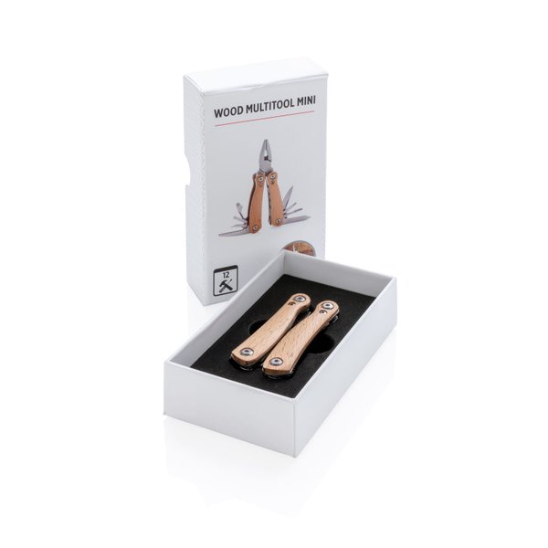 Мини-мультитул Wood, коричневый - Мини-мультитул Wood, коричневый