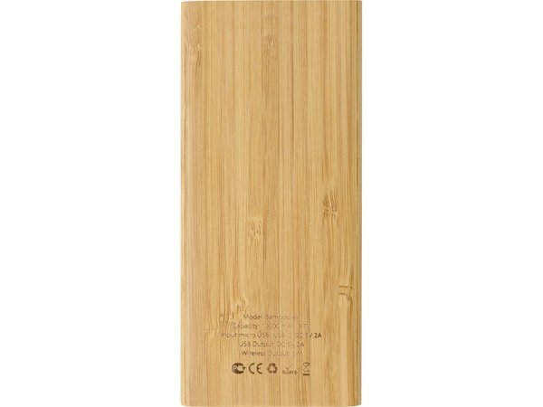 Внешний беспроводной аккумулятор из бамбука «Bamboo Air», 10000 mAh - Внешний беспроводной аккумулятор из бамбука «Bamboo Air», 10000 mAh