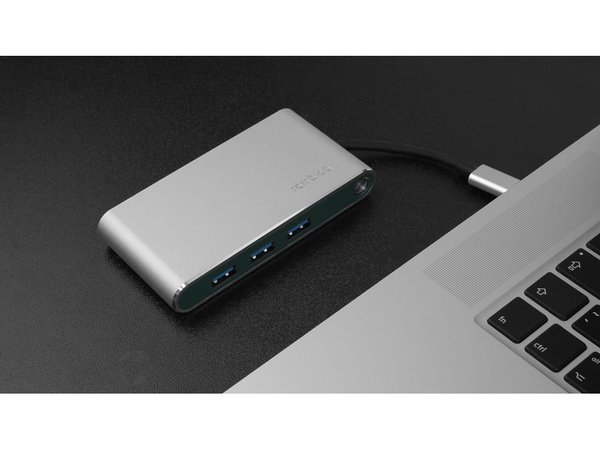 Хаб 8-в-1 Type-C «Hermes», USB 3.0 x 3, Type-C PD, HDMI, LAN, картридер - Хаб 8-в-1 Type-C «Hermes», USB 3.0 x 3, Type-C PD, HDMI, LAN, картридер