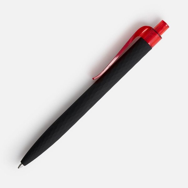 Ручка шариковая Prodir QS01 PRT-T Soft Touch, черная с красным