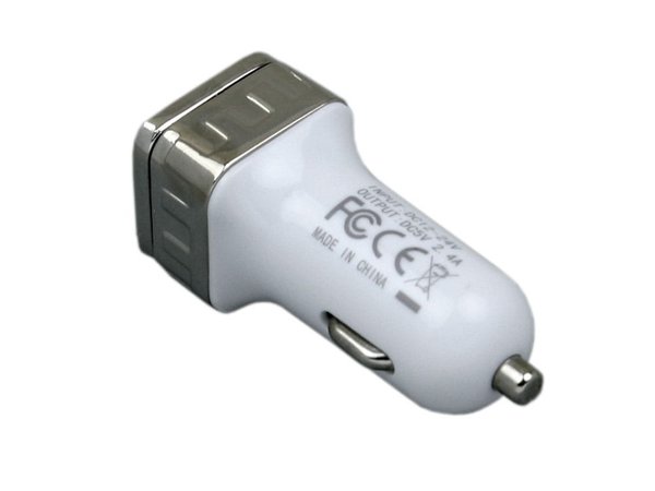 Квадратная автомобильная зарядка на 2 USB-порта - Квадратная автомобильная зарядка на 2 USB-порта