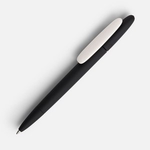 ручка шариковая prodir ds5 trr-p soft touch, черная с белым