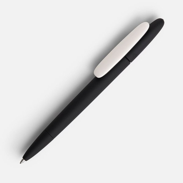 Ручка шариковая Prodir DS5 TRR-P Soft Touch, черная с белым