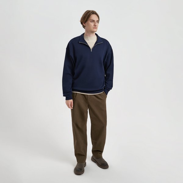 Толстовка на молнии унисекс Флоу (Flow), темно-синяя, размер 3XL/4XL