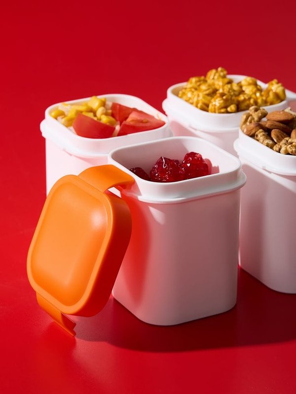 Ланчбокс для снеков Lunch Crunch, белый с оранжевым