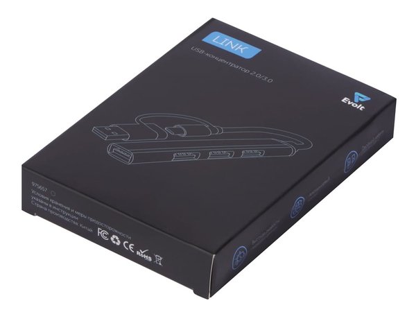 USB-хаб «Link» с коннектором 2-в-1 USB-C и USB-A, 2.0/3.0 - USB-хаб «Link» с коннектором 2-в-1 USB-C и USB-A, 2.0/3.0