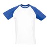 Футболка "Funky", белый с ярко-синим_2XL, 100% х/б, 150 г/м2