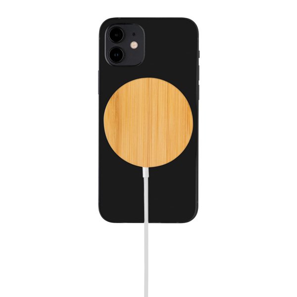 Магнитное устройство для беспроводной зарядки Bamboo, 10 Вт - Магнитное устройство для беспроводной зарядки Bamboo, 10 Вт