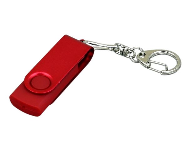 USB 2.0- флешка промо на 64 Гб с поворотным механизмом и однотонным металлическим клипом - USB 2.0- флешка промо на 64 Гб с поворотным механизмом и однотонным металлическим клипом