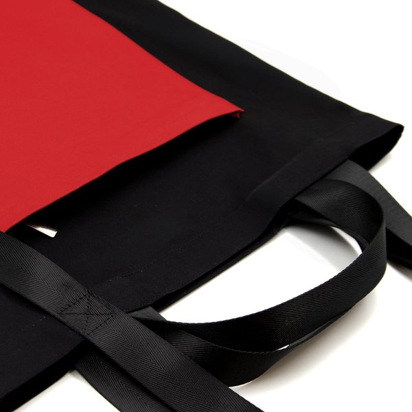Шоппер Superbag Big Pocket, с карманом на молнии - Шоппер Superbag Big Pocket, с карманом на молнии (черный с красным)
