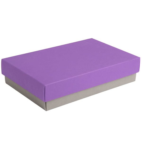 Коробка подарочная CRAFT BOX размер 17,5 x 11,5 x 4 см - Коробка подарочная CRAFT BOX, 17,5*11,5*4 см, серый, фиолетовый, картон 350 гр/м2