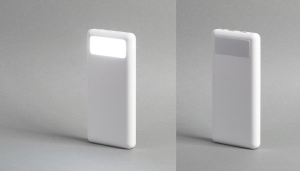 Зарядное устройство "Lumos" 10000 mAh с фонариком - Зарядное устройство "Lumos" 10000 mAh с фонариком белый