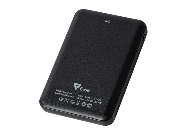 Беспроводной внешний аккумулятор «Grind Air» v. 2, 5000 mAh - Беспроводной внешний аккумулятор «Grind Air» v. 2, 5000 mAh