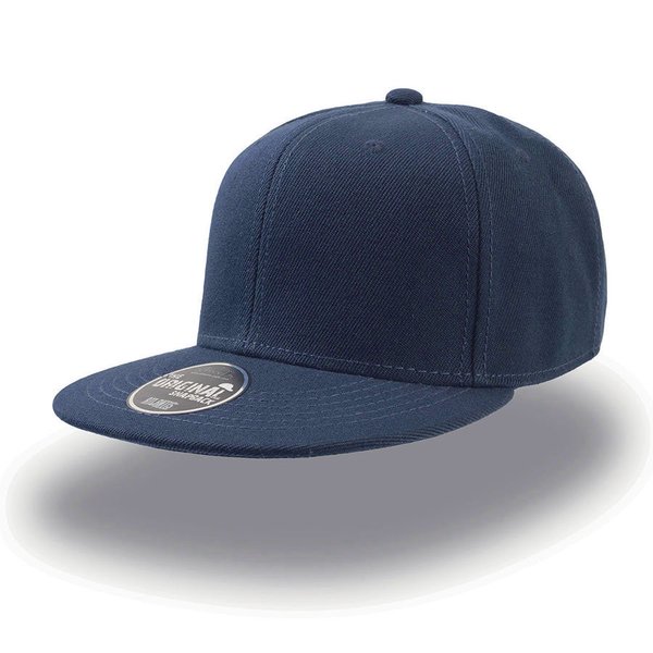 Бейсболка SNAP BACK, 6 клиньев, пластиковая застежка - Бейсболка "SNAP BACK", 6 клиньев, пластик. застежка,темно-синий, 100% п/э,100% х/б, 400 гр/м2