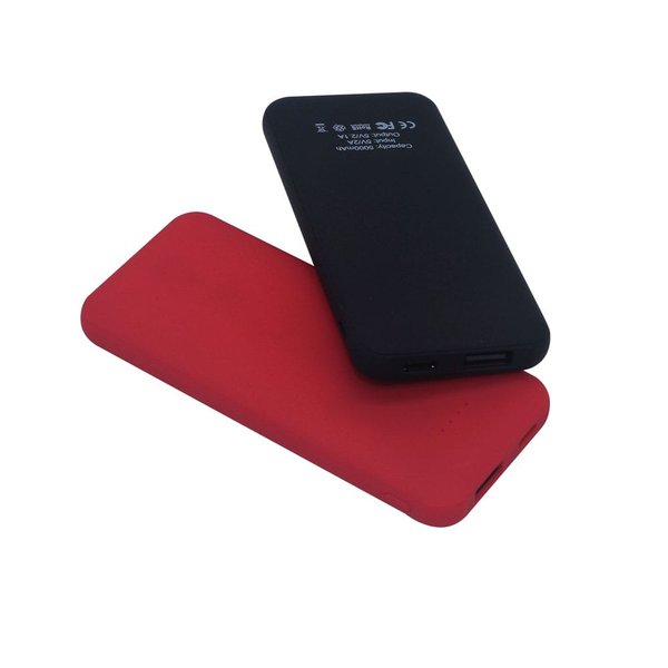 Внешний аккумулятор Arrida 5000mAh, с покрытием Baby skin - Внешний аккумулятор Arrida 5000mAh, с покрытием Baby skin, красный