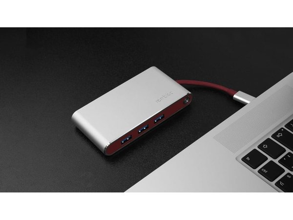 Хаб 8-в-1 Type-C «Hermes», USB 3.0 x 3, Type-C PD, HDMI, LAN, картридер - Хаб 8-в-1 Type-C «Hermes», USB 3.0 x 3, Type-C PD, HDMI, LAN, картридер