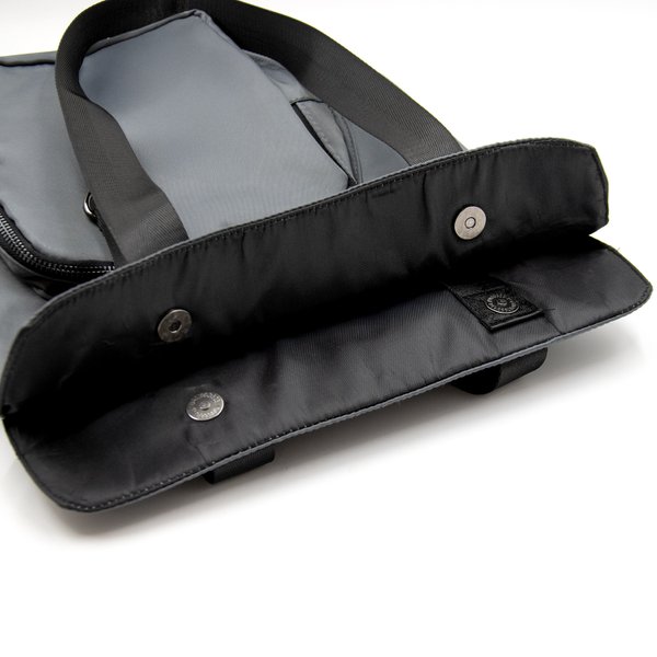 Шоппер Superbag Pocket, с внутренним креплением (карабин) и чехлом для мелочей - Шоппер Superbag Pocket, с внутренним креплением (карабин) и чехлом для мелочей (серый с черным)