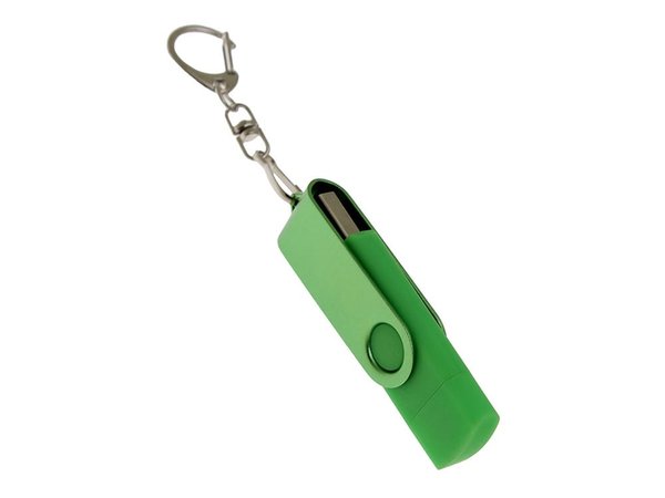 USB 2.0- флешка на 8 Гб с поворотным механизмом и дополнительным разъемом Type-C - USB 2.0- флешка на 8 Гб с поворотным механизмом и дополнительным разъемом Type-C