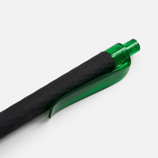Ручка шариковая Prodir QS01 PRT-T Soft Touch, черная с зеленым
