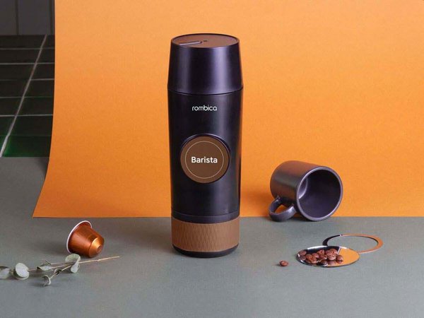 Портативная кофемашина «Barista» c быстрой зарядкой с логотипом Rombica - Портативная кофемашина «Barista» c быстрой зарядкой с логотипом Rombica