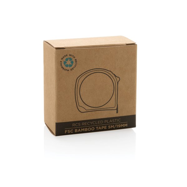 Рулетка Bamboo из переработанного пластика RCS, 5м/19 мм - Рулетка Bamboo из переработанного пластика RCS, 5м/19 мм
