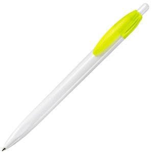 Ручка шариковая X-1 WHITE, белый/желтый непрозрачный клип, пластик - X-1, ручка шариковая, желтый/белый, пластик