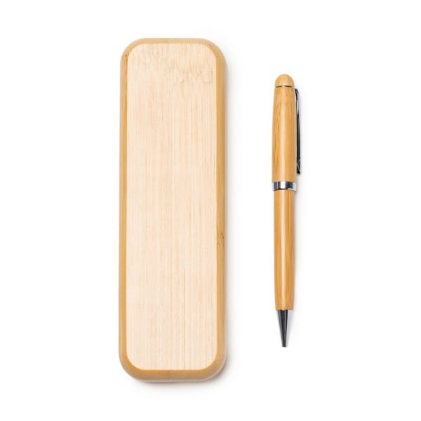 Шариковая ручка из бамбука BODONI, Дерево - Шариковая ручка из бамбука BODONI, Дерево