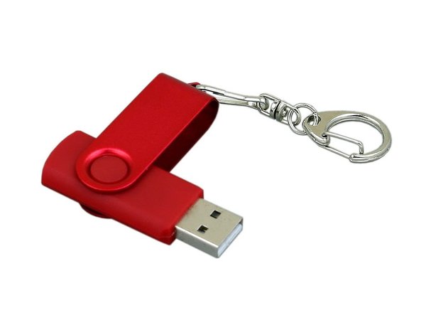 USB 2.0- флешка промо на 32 Гб с поворотным механизмом и однотонным металлическим клипом - USB 2.0- флешка промо на 32 Гб с поворотным механизмом и однотонным металлическим клипом