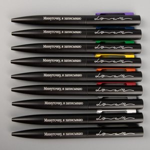 ручка шариковая inkolor, черная с оранжевым