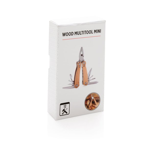 Мини-мультитул Wood, коричневый - Мини-мультитул Wood, коричневый