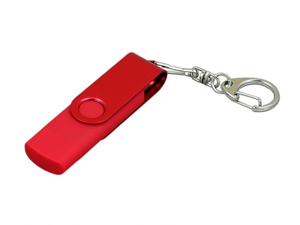 USB 2.0- флешка на 16 Гб с поворотным механизмом и дополнительным разъемом Micro USB - USB 2.0- флешка на 16 Гб с поворотным механизмом и дополнительным разъемом Micro USB