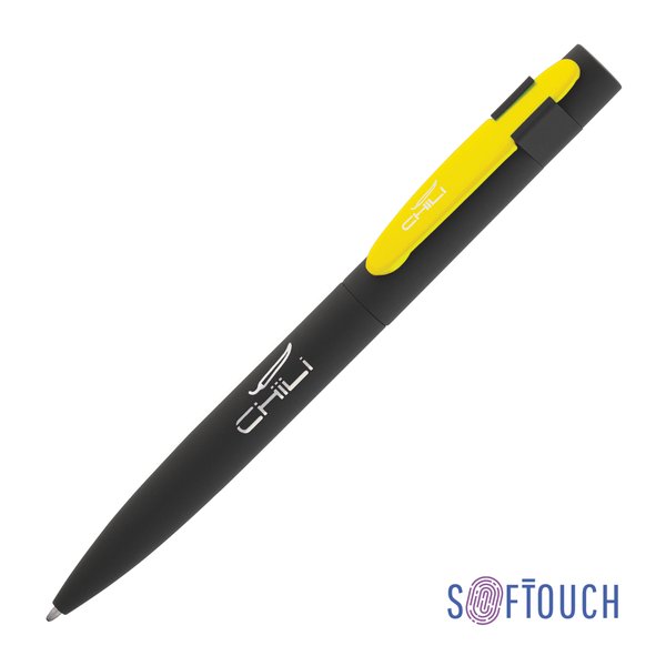 Ручка шариковая "Lip", покрытие soft touch - Ручка шариковая "Lip", покрытие soft touch черный с желтым