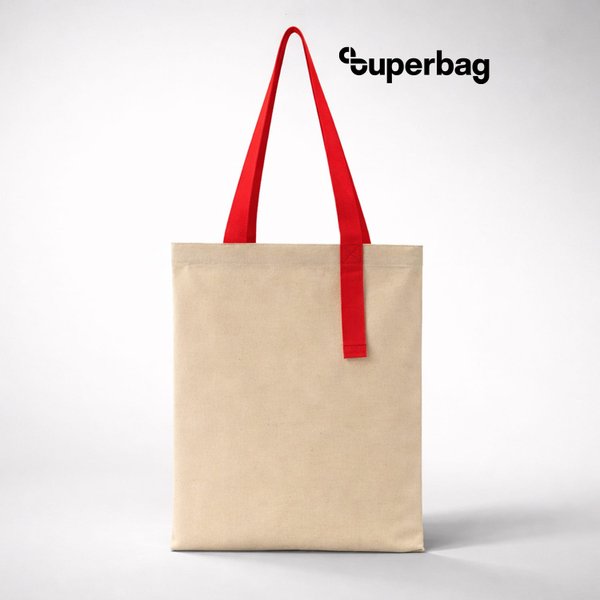 Шоппер Superbag Light, с внутренним креплением (полукольцо) - Шоппер Superbag Light, с внутренним креплением (полукольцо) (неокрашенный с красным)